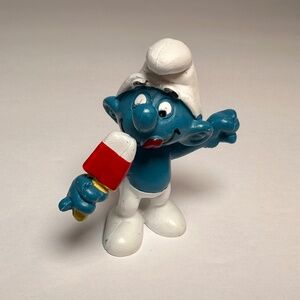 Vintage Smurf Ice Cream Popsicle Figurine 1978 Schleich Peyo Made in Germany